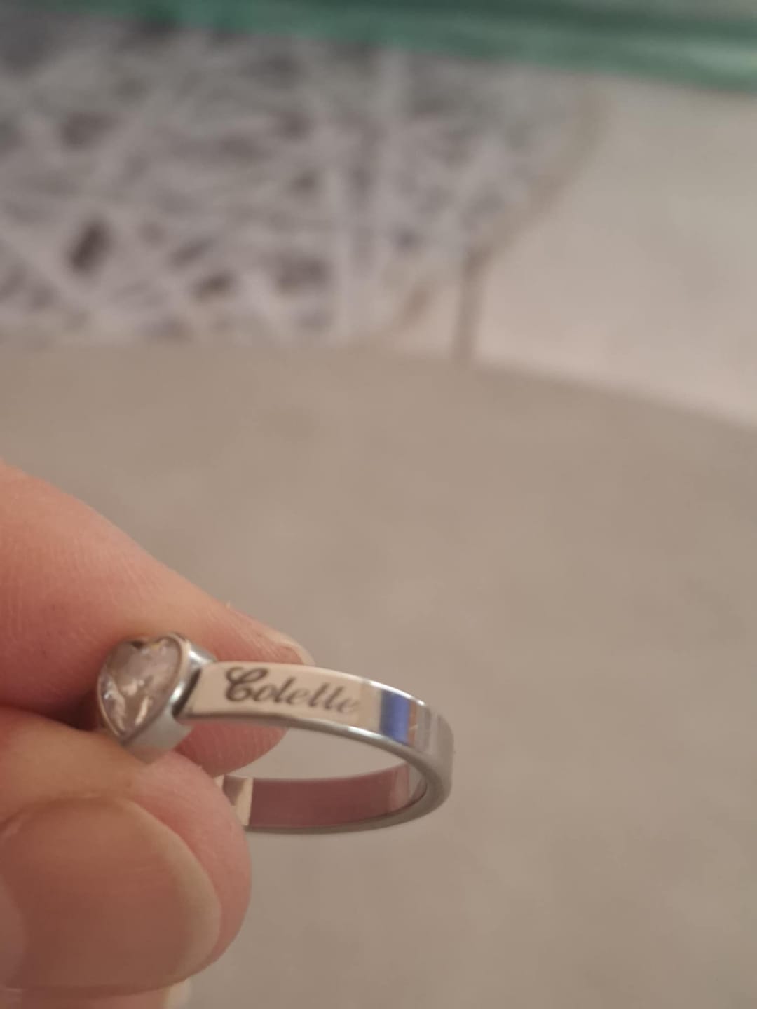 Customer photo review of Bague Cœur Personnalisée à Deux Prénoms