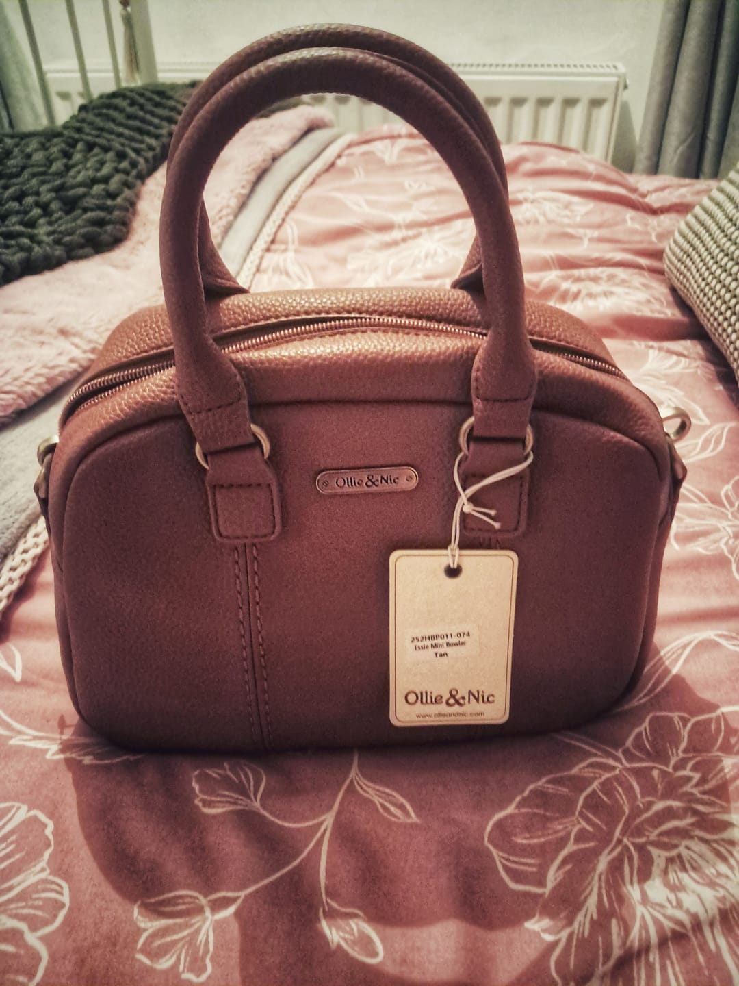 Customer photo review of Essie Mini Bowler Bag - Tan