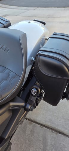 Customer photo review of 25L - SpiritBlade Large Indian Scout Rogue Leather Motorcycle Saddlebags