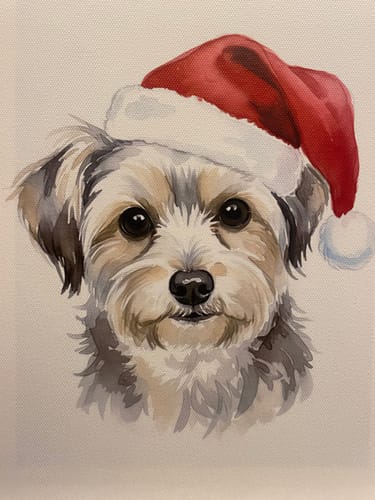 Customer photo review of Artzuzu Custom Portrait For Pets - The Watercolor Santa