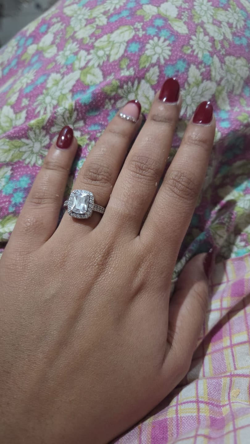 Customer photo review of Silver Classic Solitaire Ring