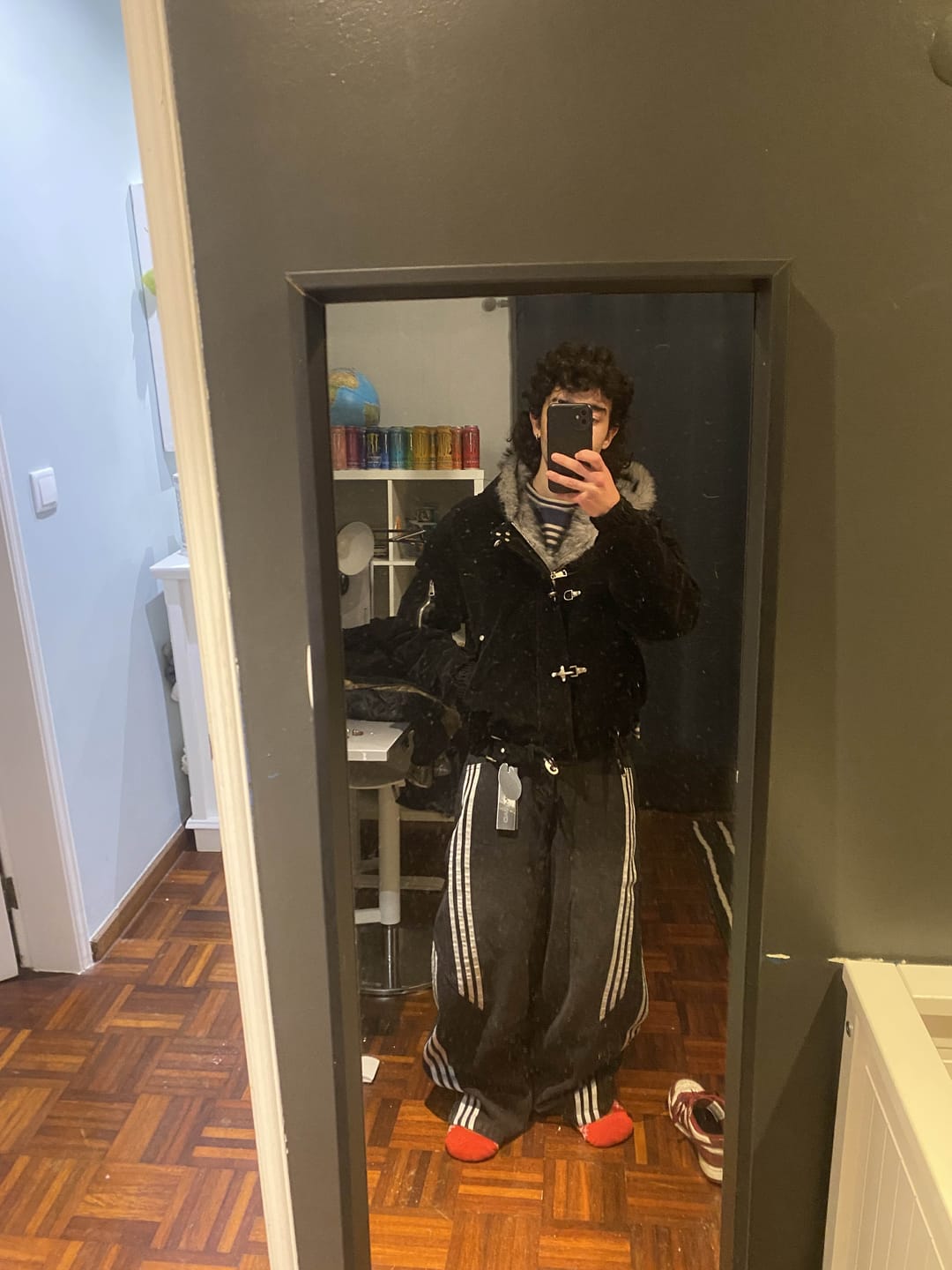 Customer photo review of Omirad Faux Suede Fur-Lined Jacket