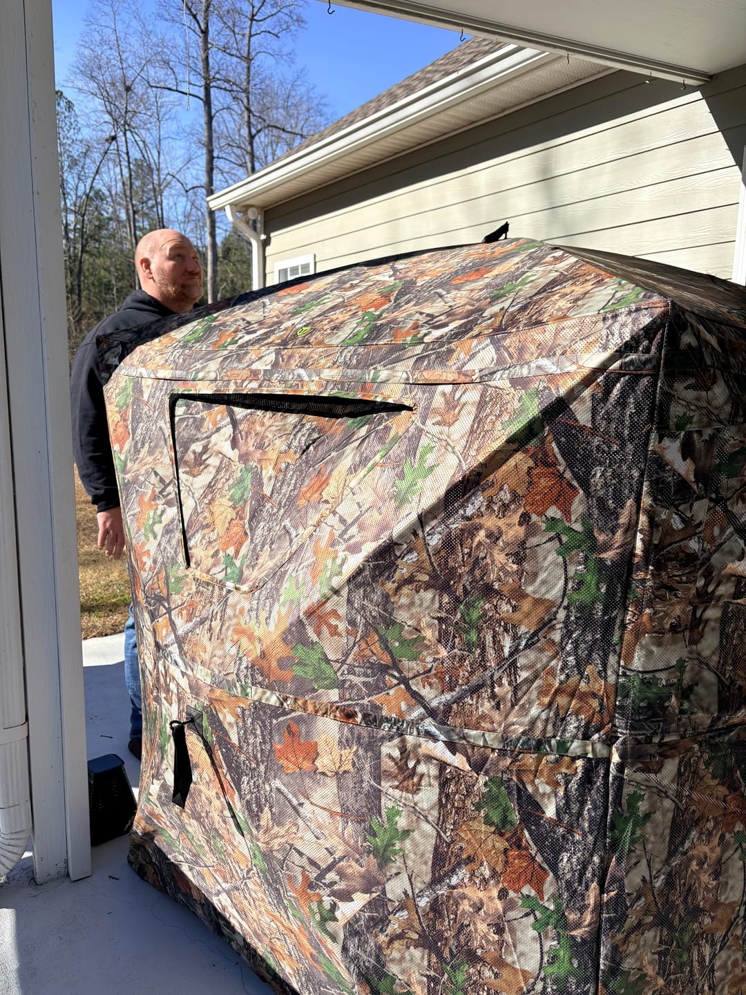 Customer photo review of VisTrilogy 270 See Through Deer Ground Blind | 4-6 Person Modular Hunting Pop-Up Blind | Portable Dual 2 3 Person Blinds with 3-in-1 Design for Turkey