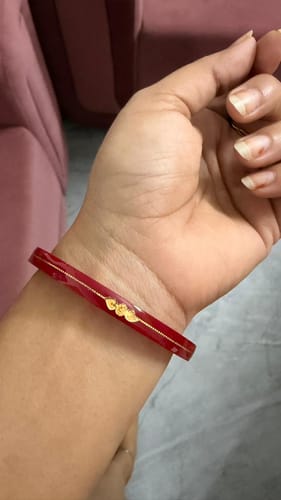 Customer photo review of “Mayur Light Red - A Divya Shringar Bangle” (2 pis) (Transparent Red)