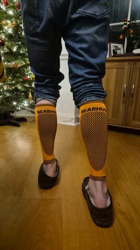 Customer photo review of Pair of Calf Compression Support Sleeves For Shin Splint Pain Relief