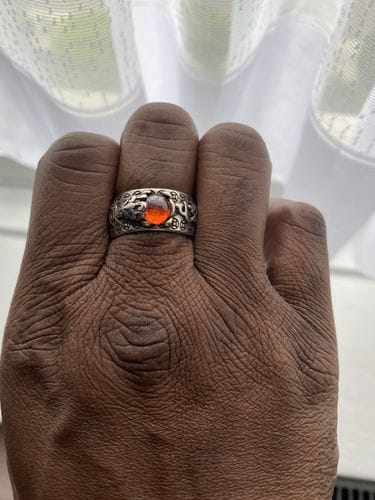 Customer photo review of FuAttract Wealth & Protection Garnet Pixiu Blessing Mantra Ring
