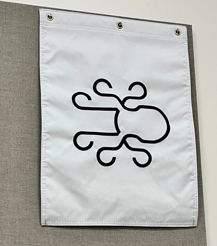 Customer photo review of Kraken Course Flag - White Edition