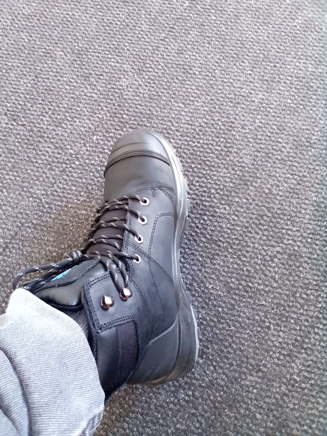 Customer photo review of Grittgear Flint S3 Crazy Horse Leather Safety Boot - Black