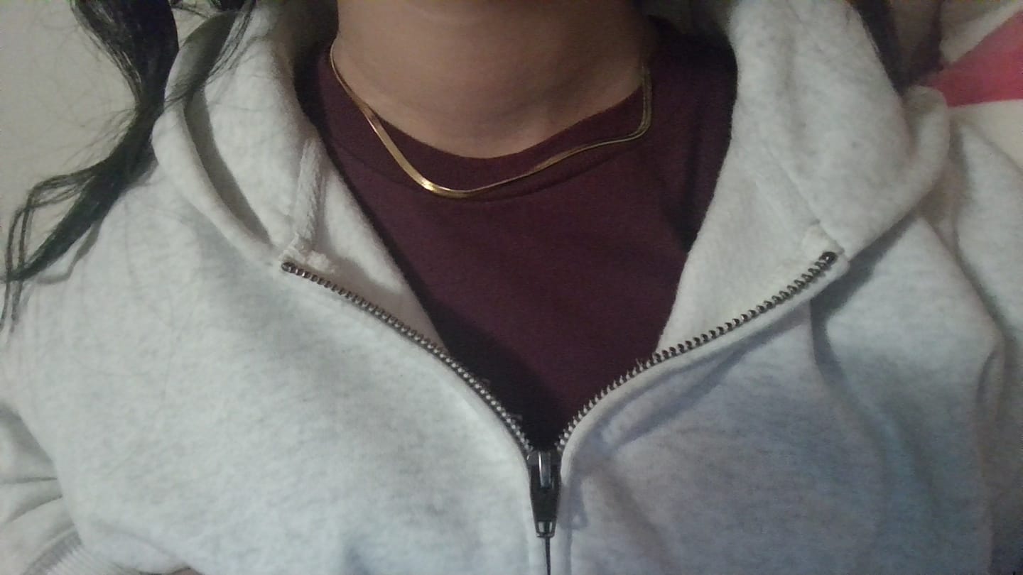 Customer photo review of Sarya Snake Chain Gold Necklace
