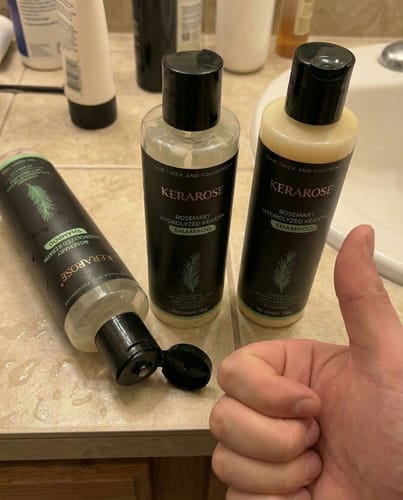 Customer photo review of Hydrolyzed Keratin Rosemary Shampoo