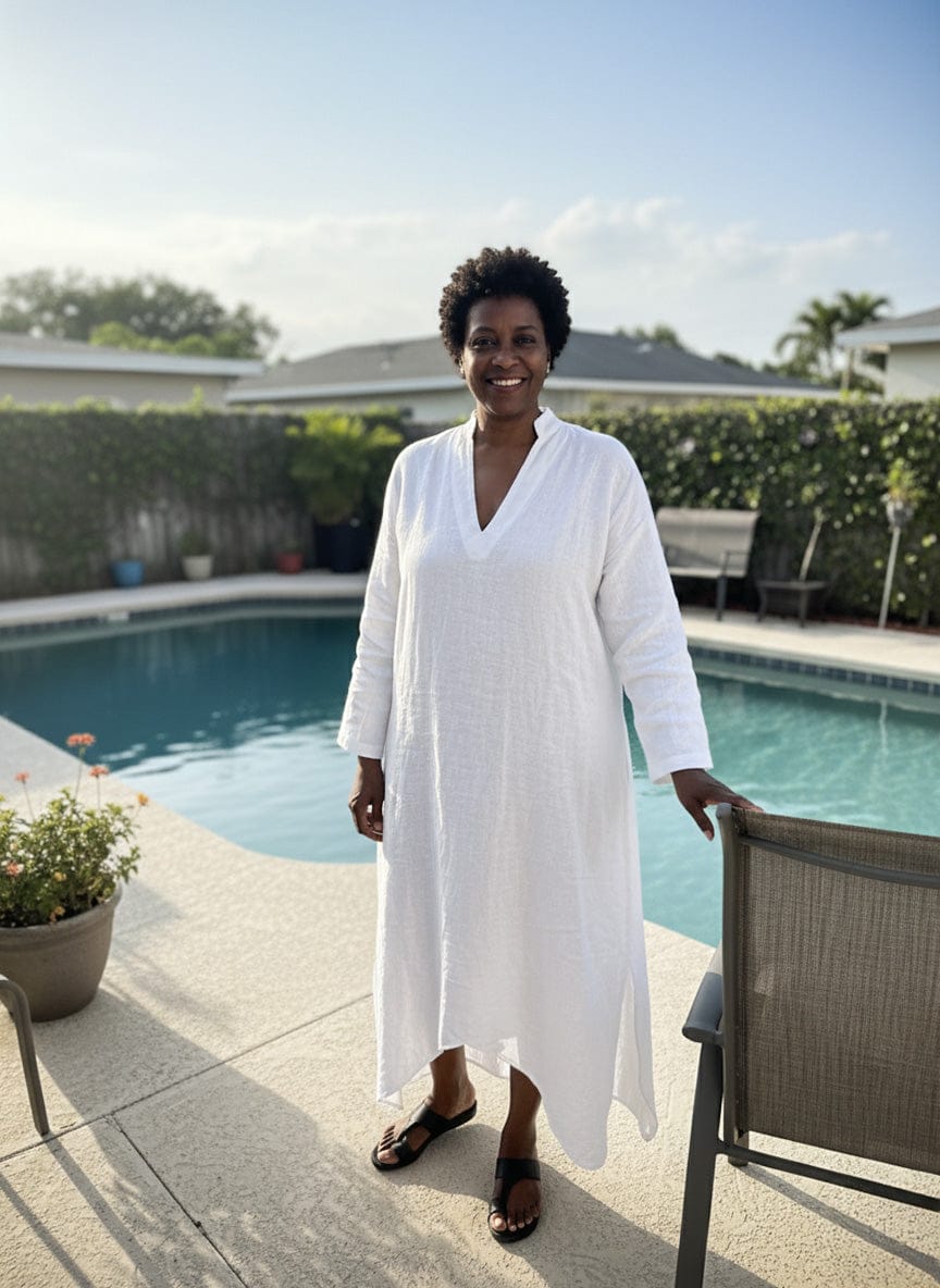 Customer photo review of Long linen dress ENAS