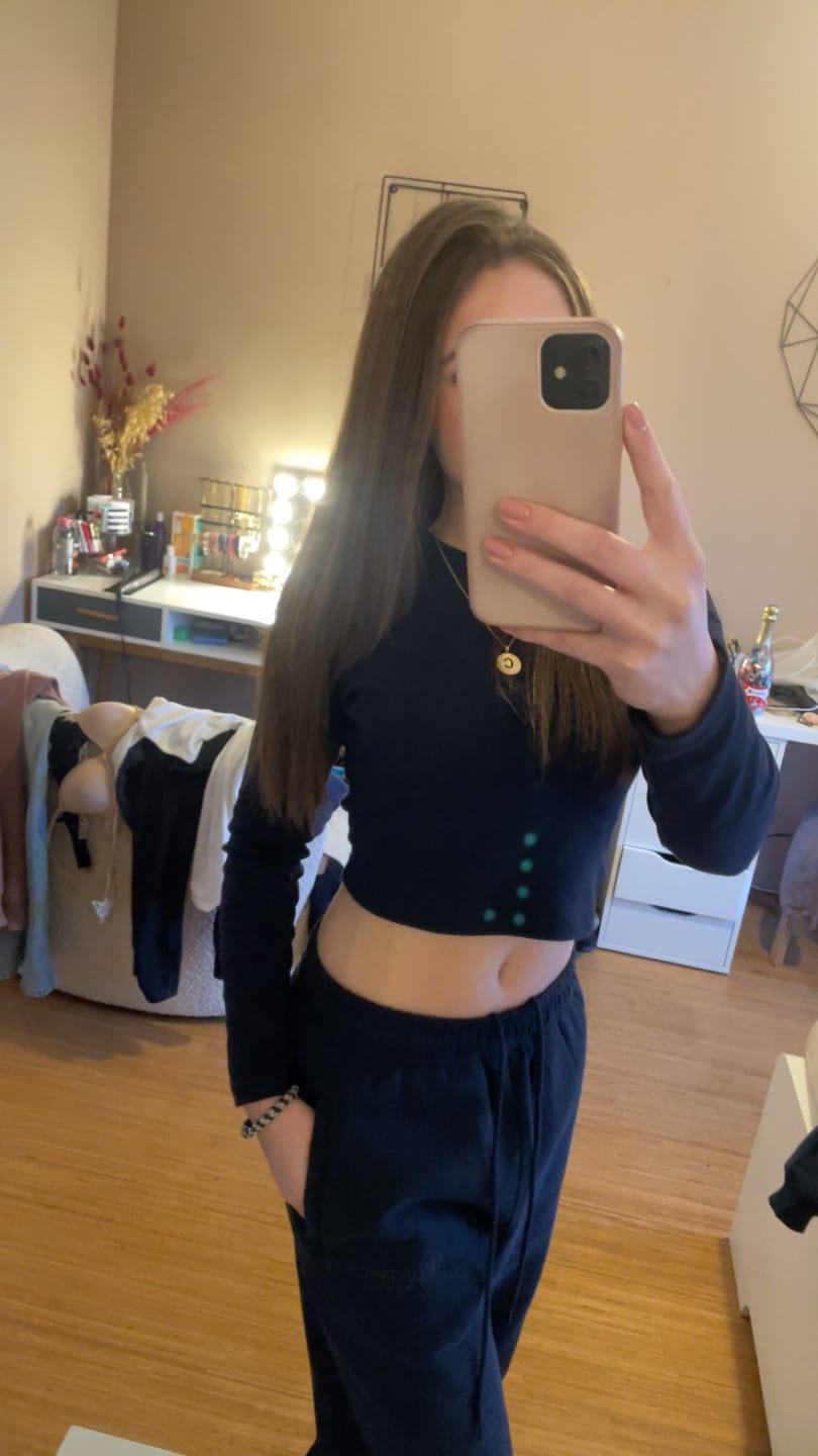 Customer photo review of BASICS STRAIGHT LEG SWEATPANTS NAVY
