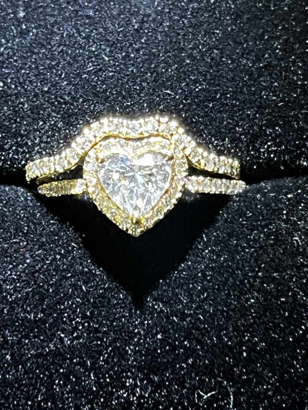 Customer photo review of 1.15-6.65 CT Heart & Round Cut Diamonds - Bridal Set