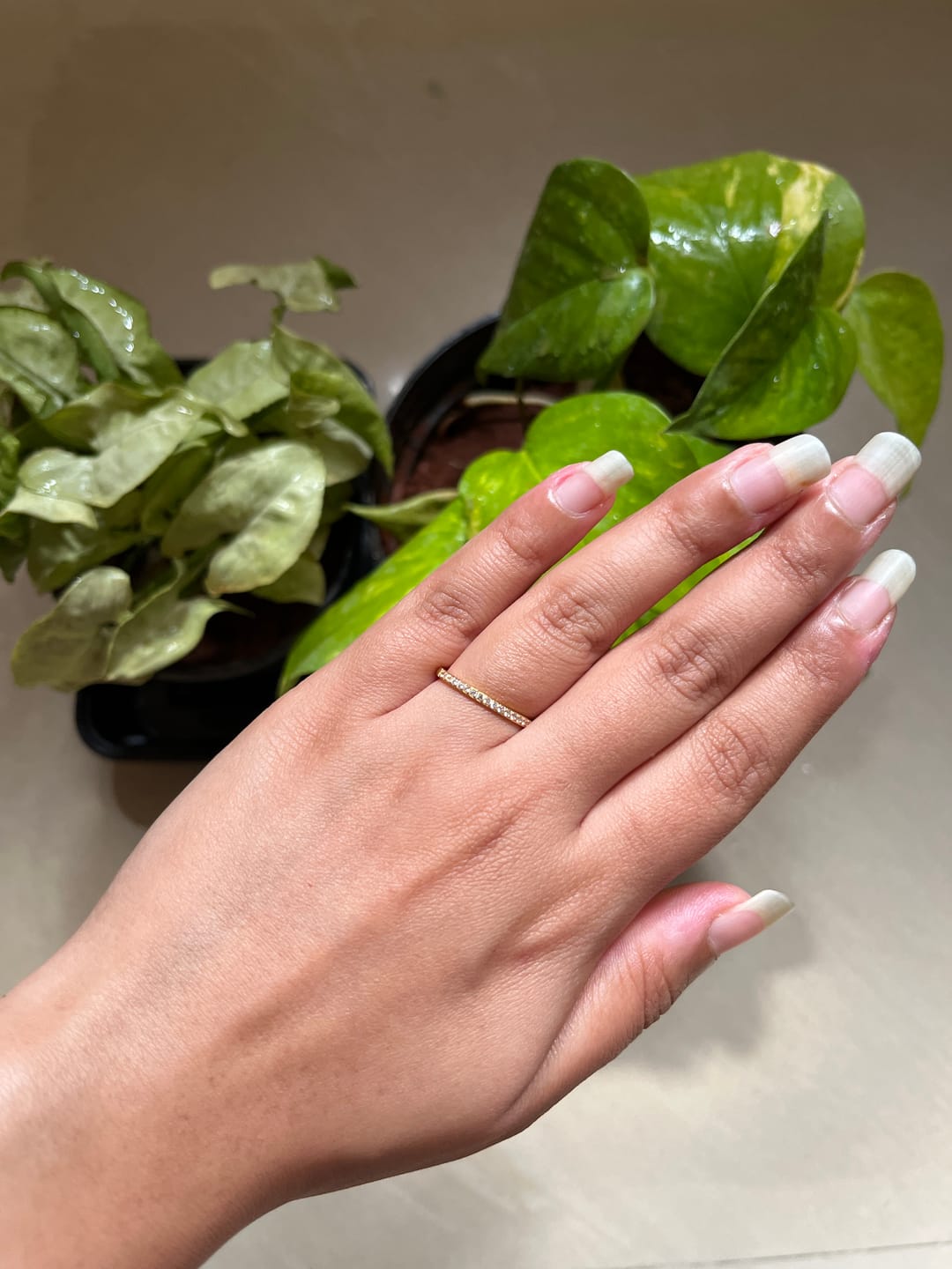 Customer photo review of Sparkling Serenity Gold Ring
