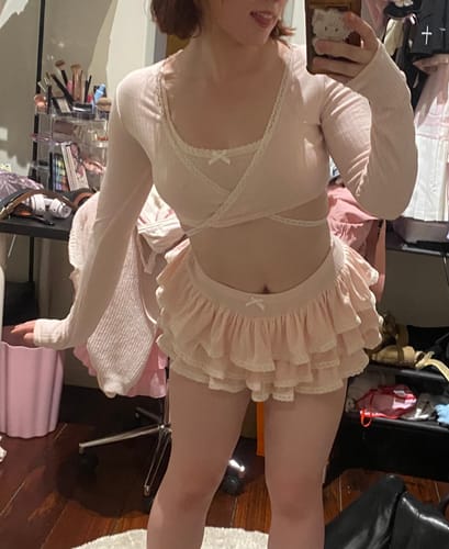 Customer photo review of Ballerina Bliss Wrap Cardigan (Pink)
