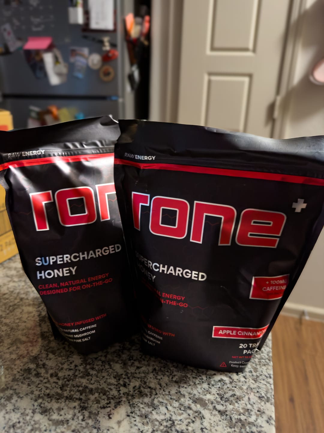 Customer photo review of 100mg Caffeine - Apple Cinnamon - SuperCharged Honey (20-Pack)