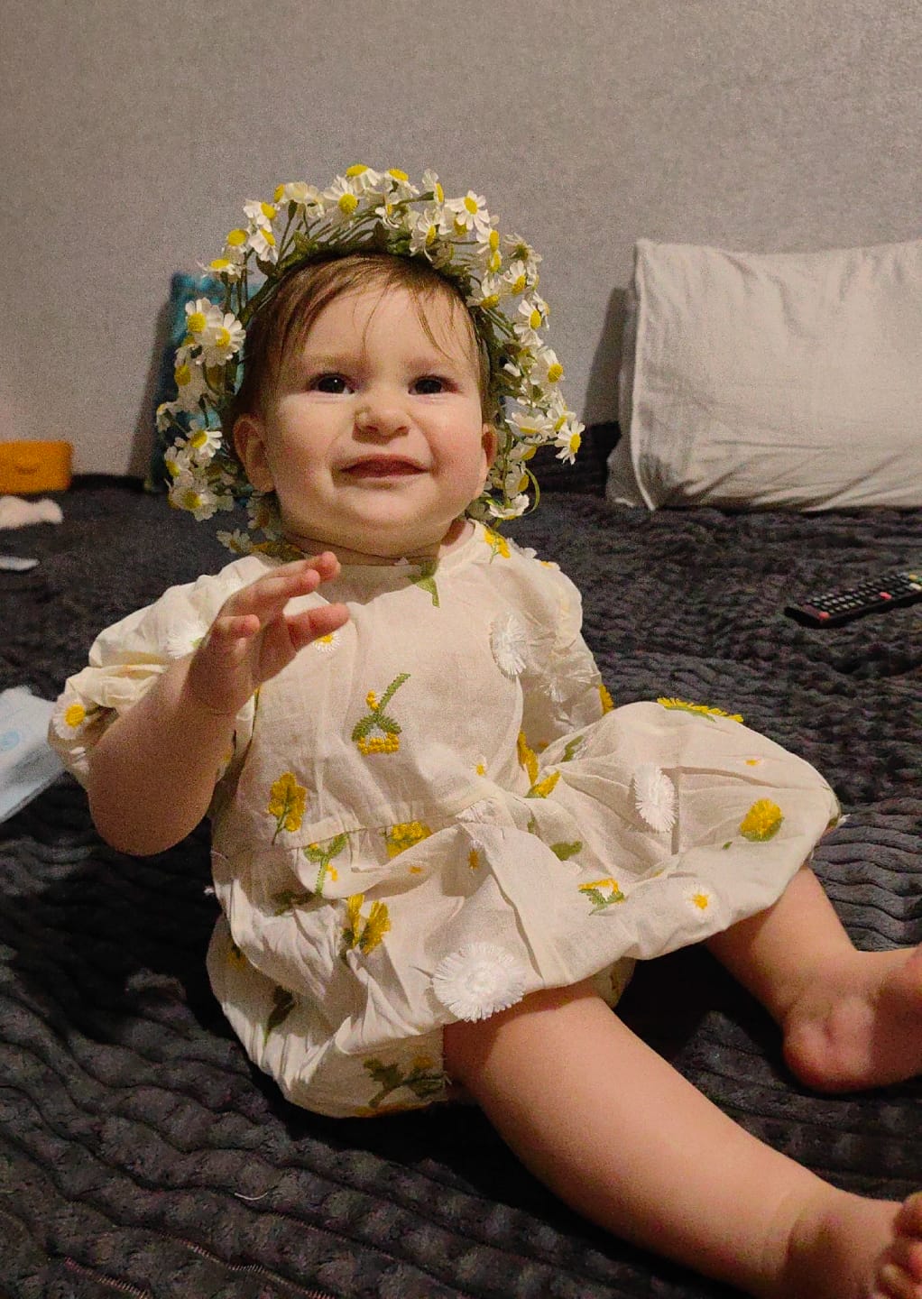 Customer photo review of 3D Daisy Embroidery Romper