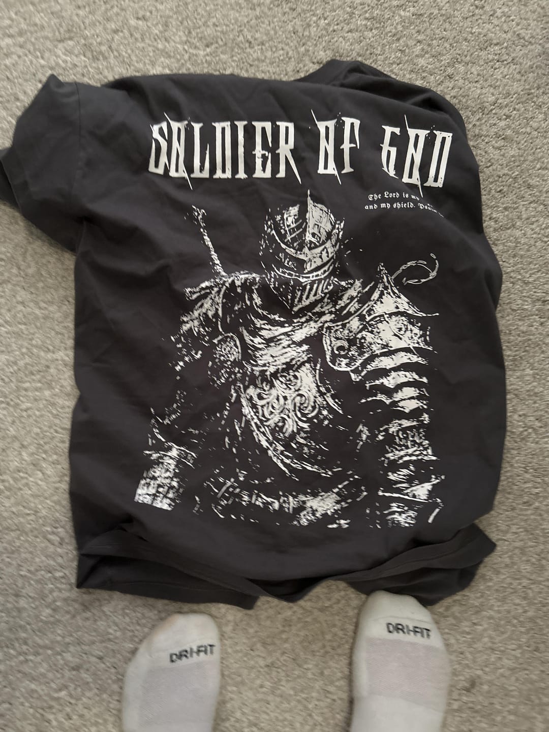 Customer photo review of Soldier Of God Shirt V2- Dark Grey