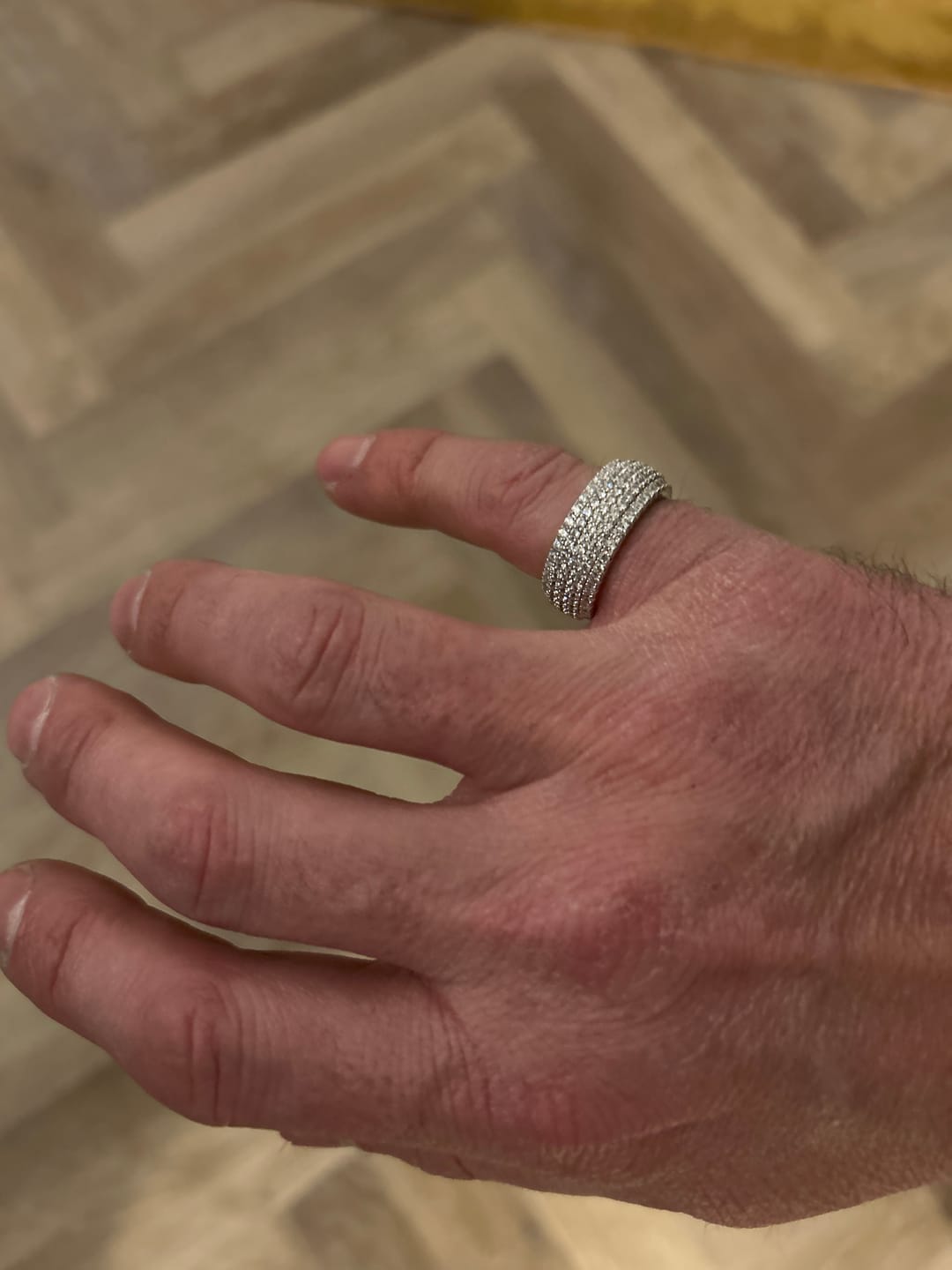 Customer photo review of Moissanite 5 Row Paved Ring - 925 Silver - D Colour - VVS1