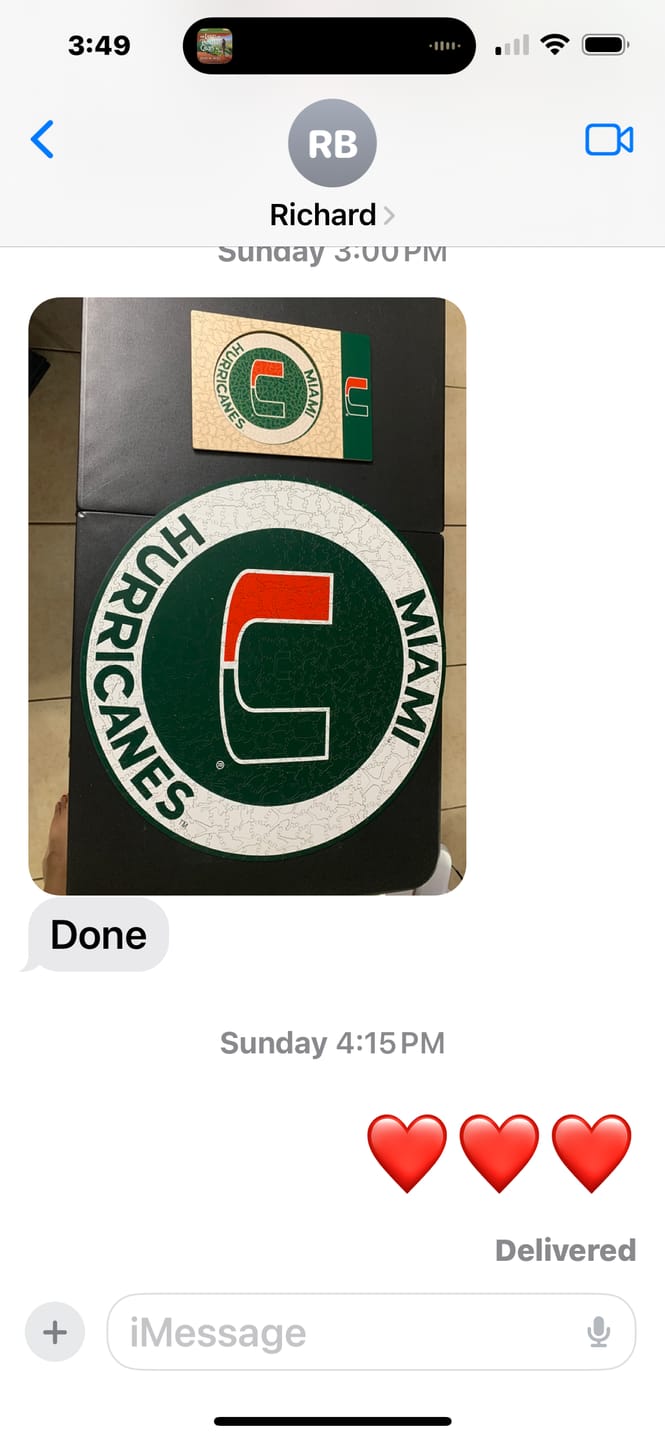 Customer photo review of University of Miami - Wooden Puzzle