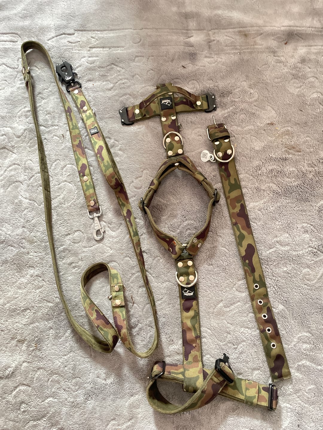 Customer photo review of Smycz przepinana z dodatkową raczką - Multi Guard Leash Camo Green