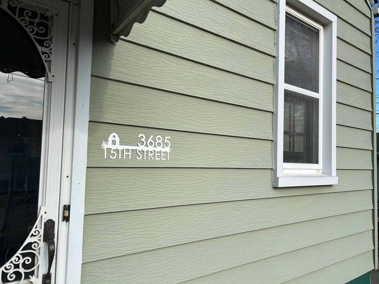 Customer photo review of Modern Outdoor House Numbers - 9 Styles - Personalized Address Signs for House