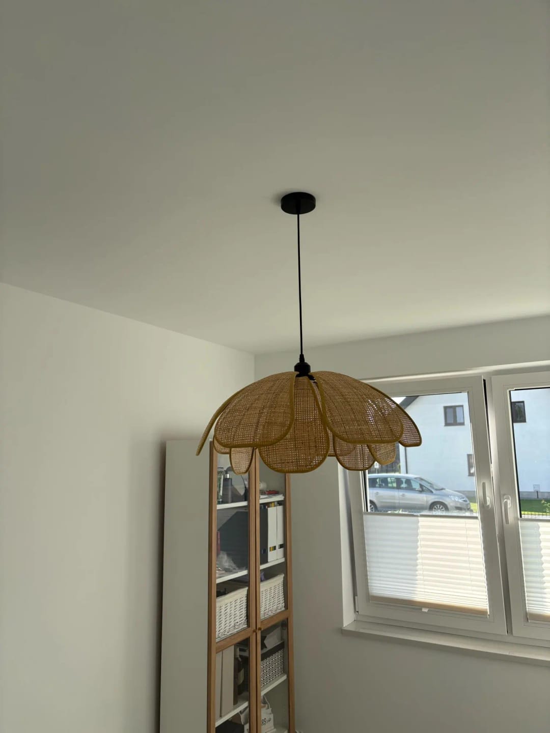 Customer photo review of Luminária pendente minimalista palha natural rattan lume