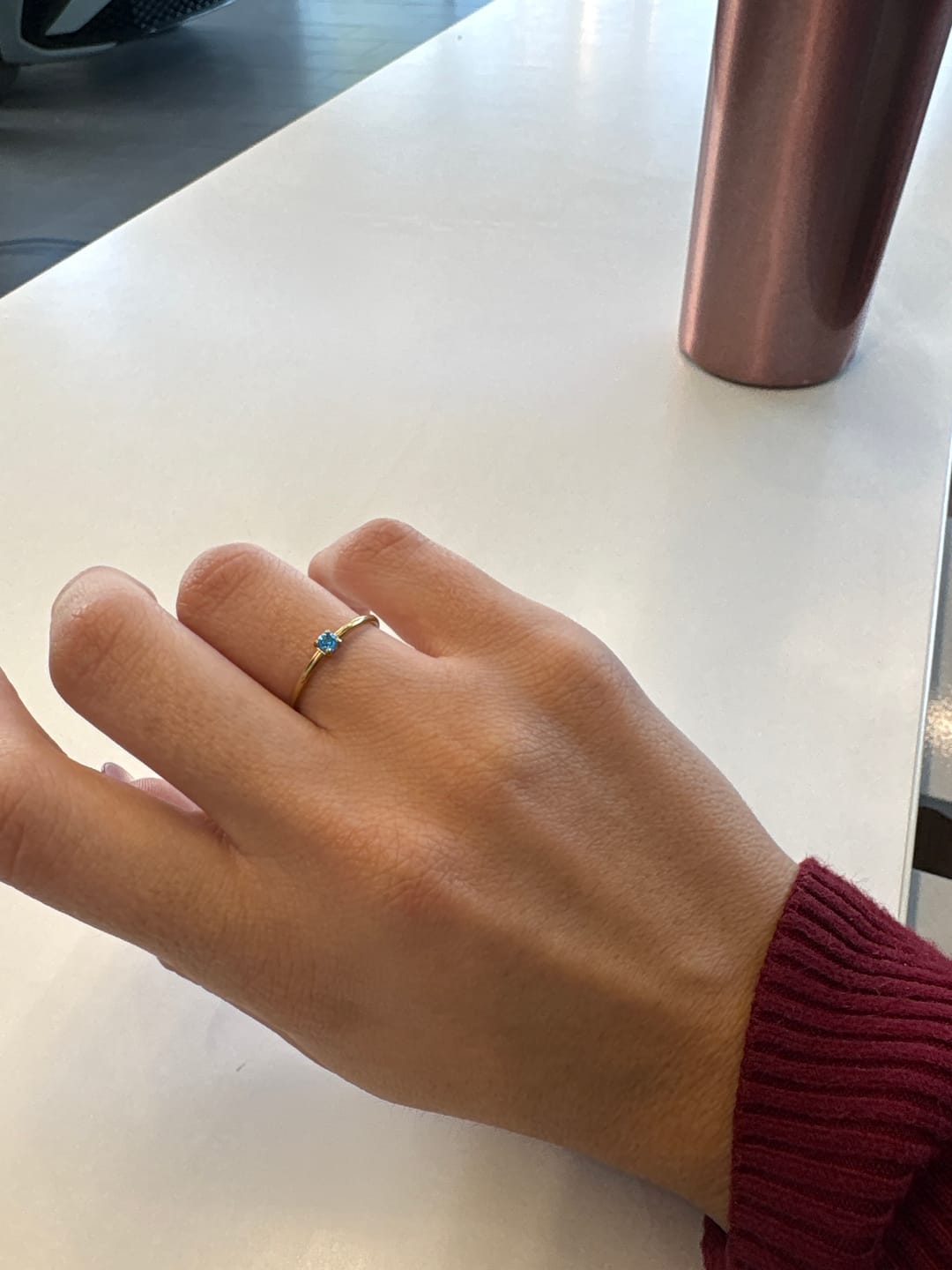 Customer photo review of Anillo Zirconia Birthstone