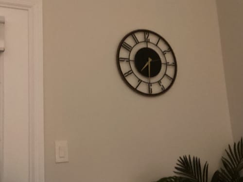 Customer photo review of METAL WALL CLOCK with Wooden Corners
