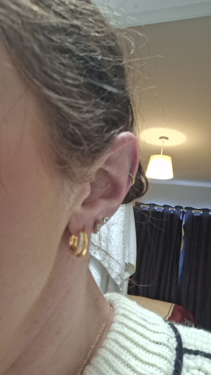 Customer photo review of Duo Layered Hoops Gold