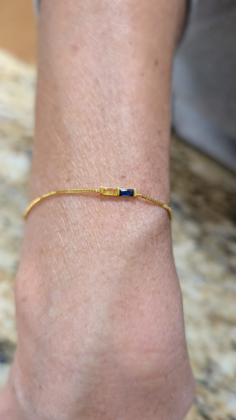 Customer photo review of Baguette Birthstone Bracelet