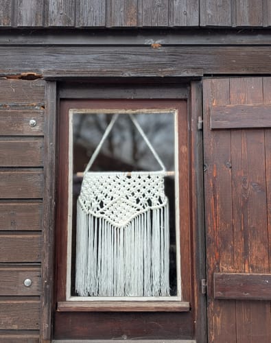 Customer photo review of Makramee Wandbehang in cremeweiß an Holzstab