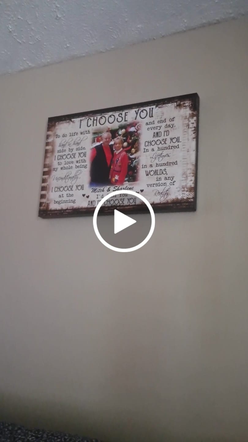 Customer video review of Couple Personalized Canvas Prints - Custom Photo & Text - 5 Sizes - Anniversary Gift, Love Gifts, Couple Gifts for Her, I Choose You - Dem Canvas