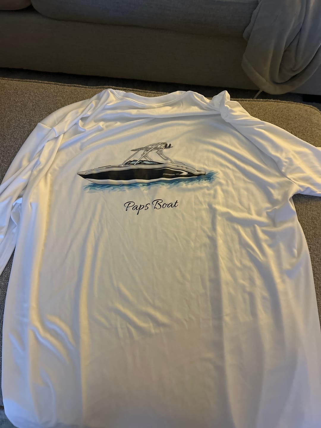 Customer photo review of Dri-FIT Long Sleeve Custom Boat Shirts