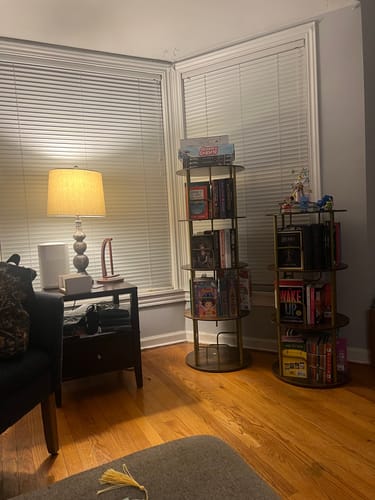 Customer photo review of Flycity 3-5 Tier Rotating Bookshelf With 360° Spinning Display