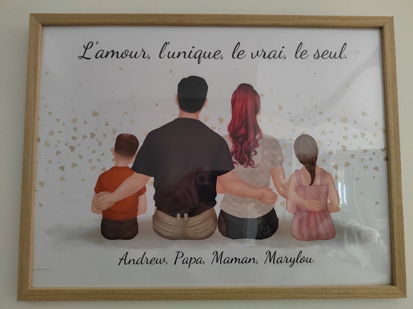 Customer photo review of Affiche Personnalisée - Famille Papa Maman Enfants & Animaux