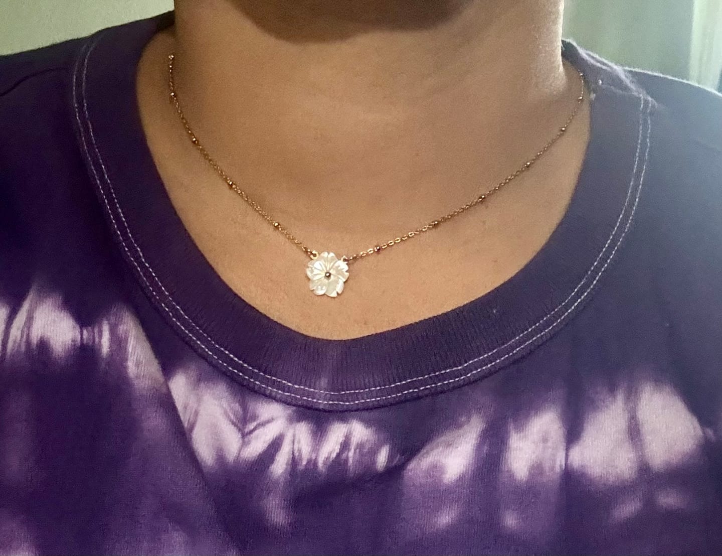 Customer photo review of White Blossom Flower Necklace