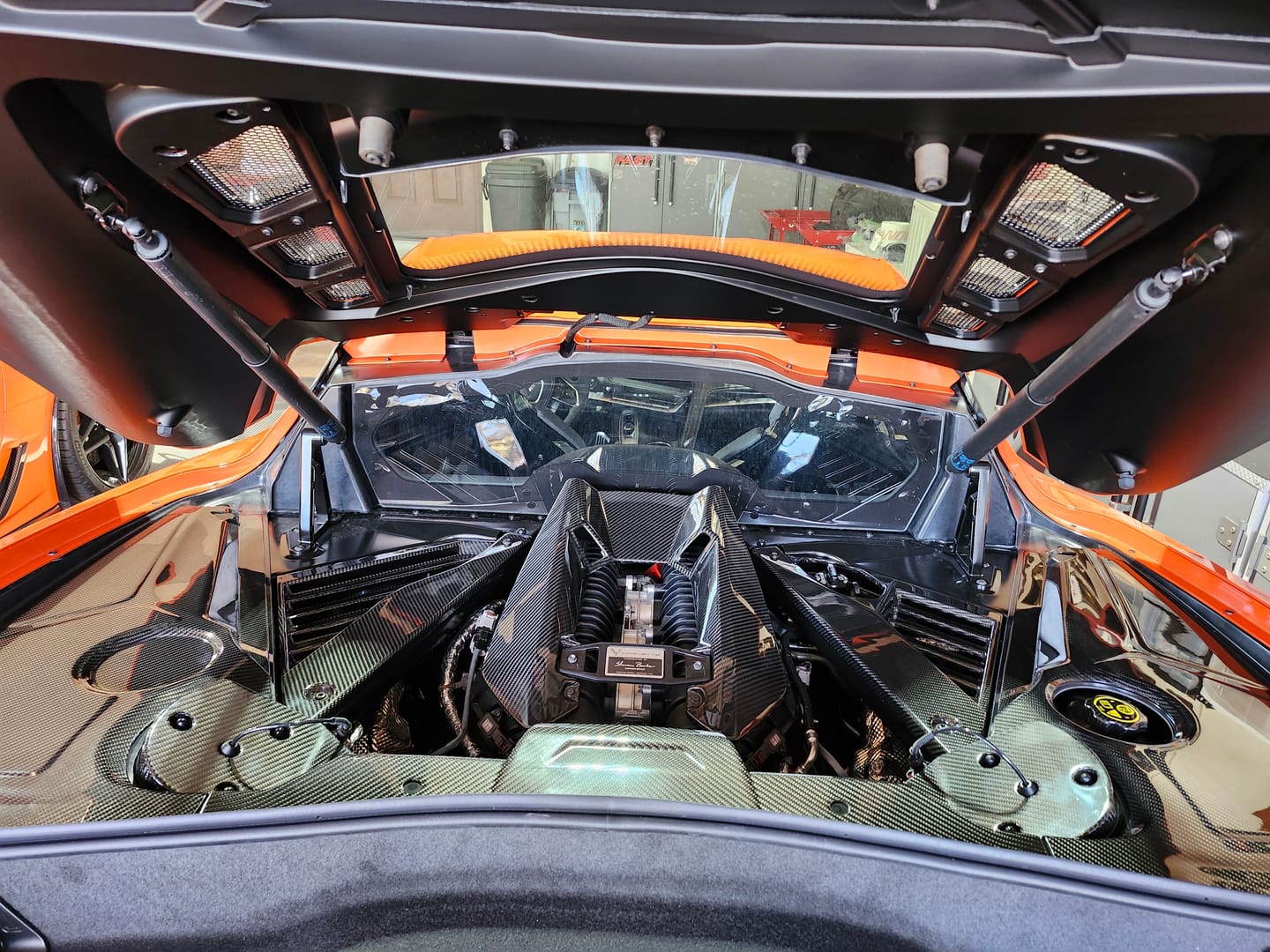 Customer photo review of Chevrolet Corvette C8 DRY CARBON FIBER Engine Bay Struct Covers