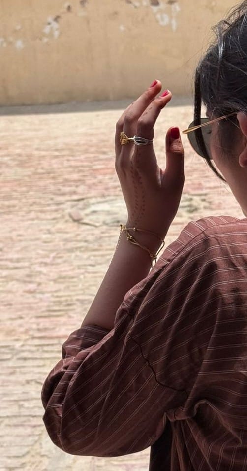 Customer photo review of Gold Chain Bracelet with Beads
