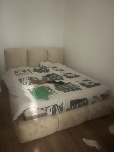 Customer photo review of Lit rembourré avec coffre de rangement - SOPHIE