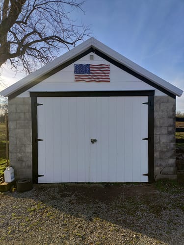 Customer photo review of Large Metal American Flag Waving