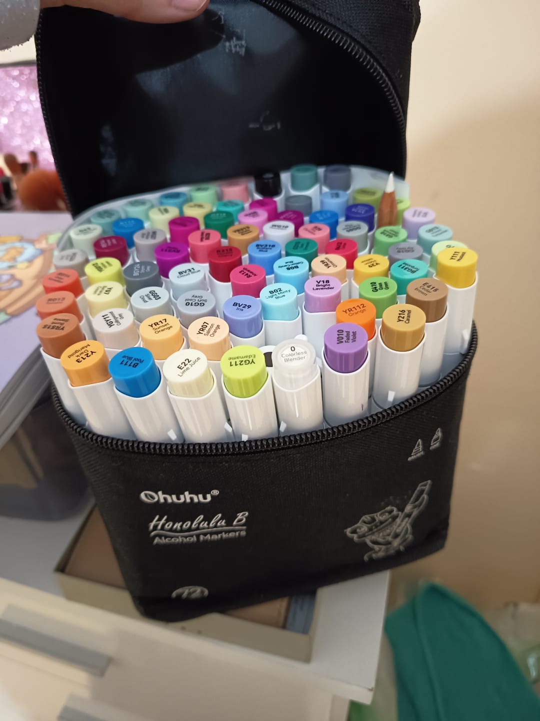 Customer photo review of Ohuhu Honolulu 72 Colors Dual Tips Alcohol Art Markers