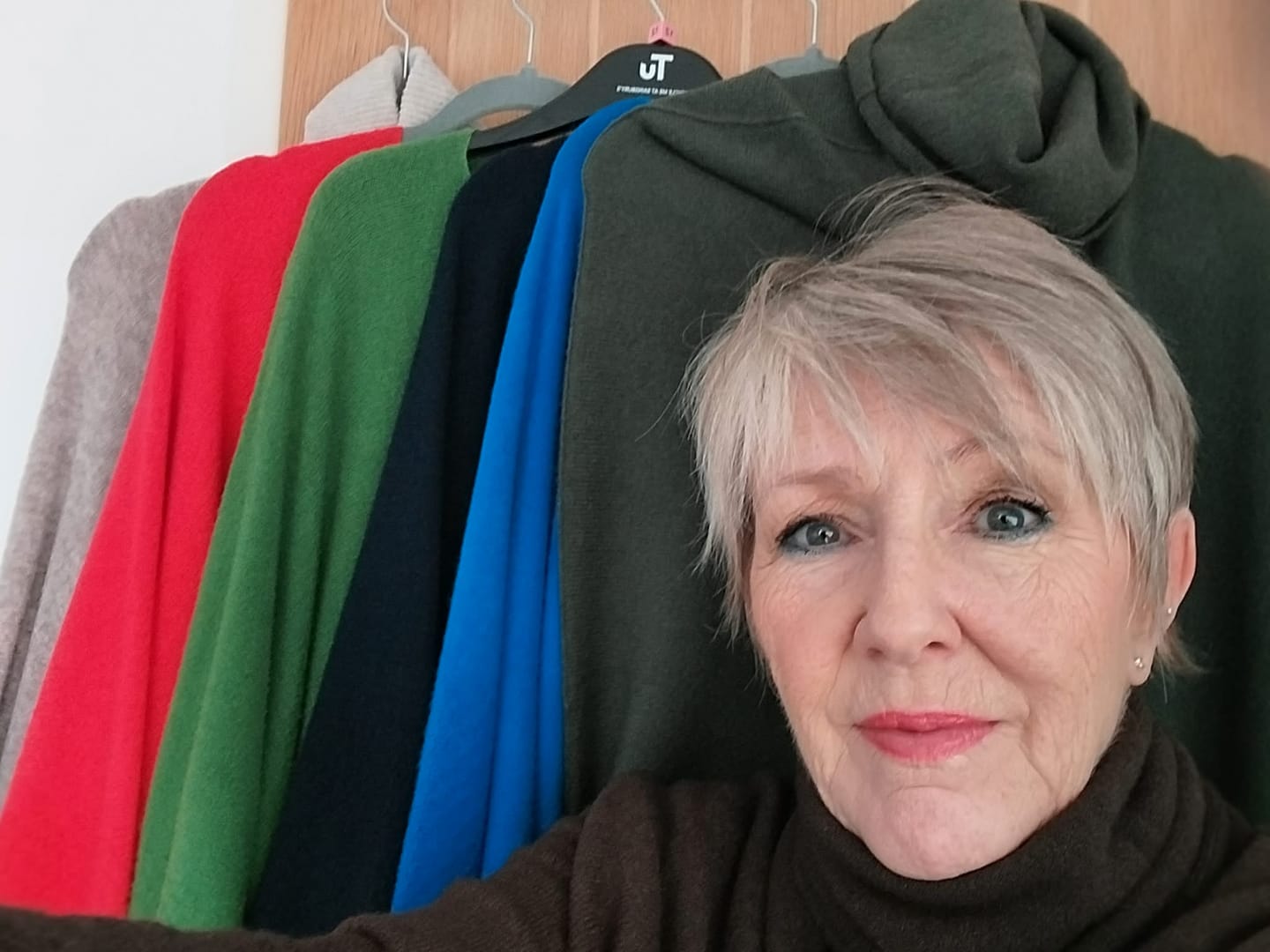 Customer photo review of Asymmetric Draped Roll Neck Jumper - Khaki