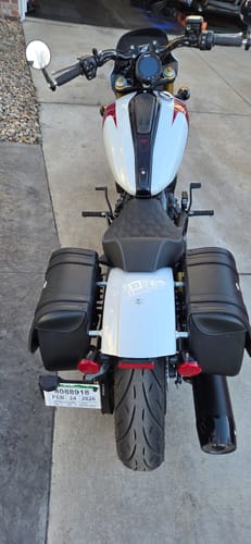 Customer photo review of 25L - SpiritBlade Large Indian Scout Rogue Leather Motorcycle Saddlebags