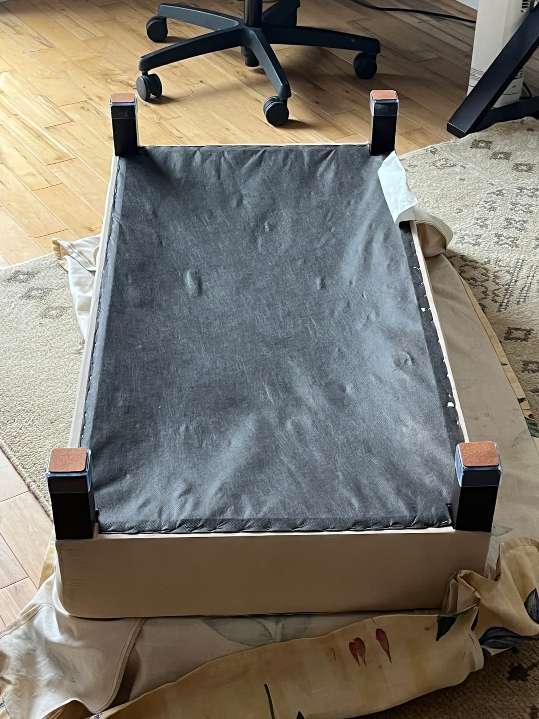 Customer photo review of Square Felt Silicone Chair Leg Protectors | Scratch & Noise-Free