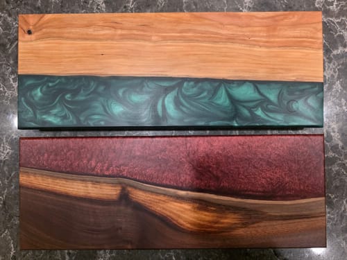 Customer photo review of 16x6x2" Silicone Mold For Epoxy Resin - Cheese Board & Cribbage Board Form