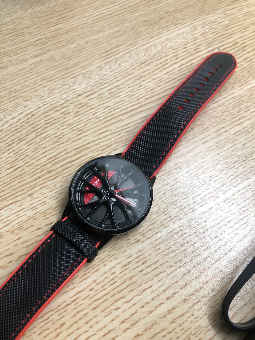 Customer photo review of Premium Red Rubber Strap