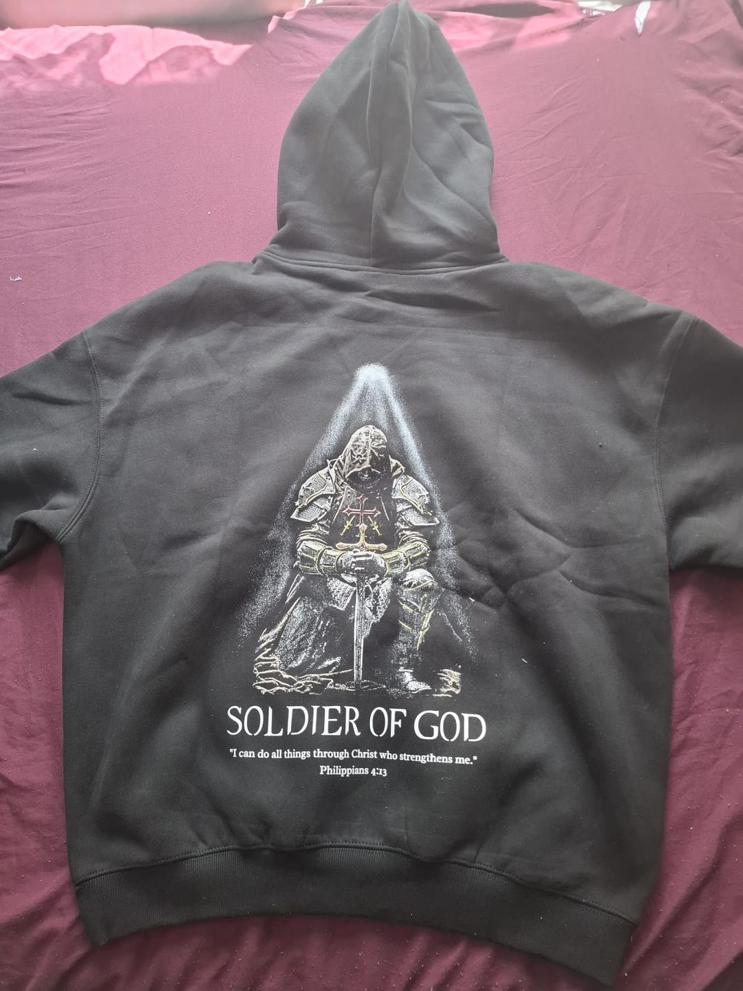 Customer photo review of Soldier Of God Hoodie - Black