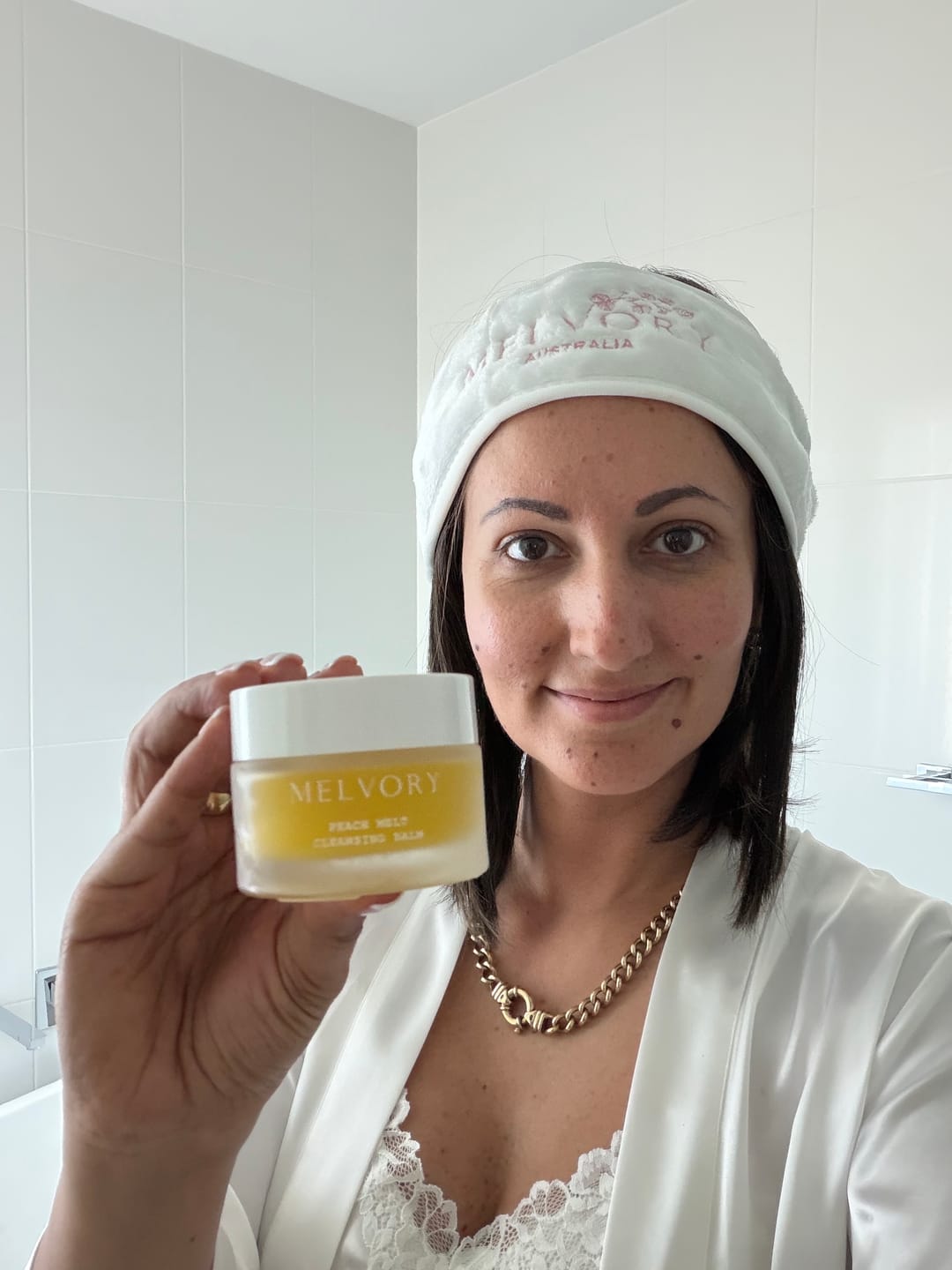 Customer photo review of Peach Melt Cleansing Balm