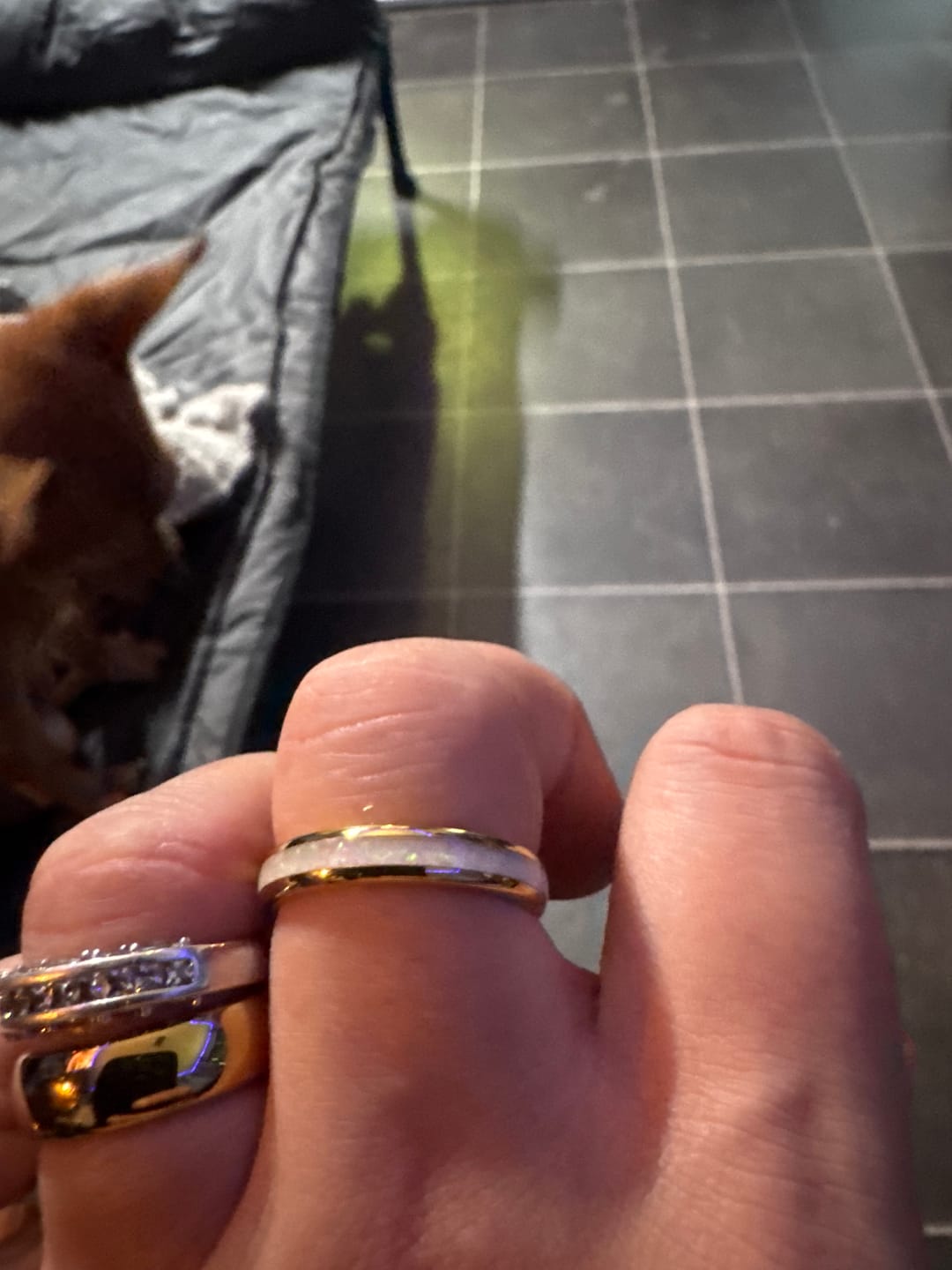 Customer photo review of The Golden White Opal 4mm Wonder Ring